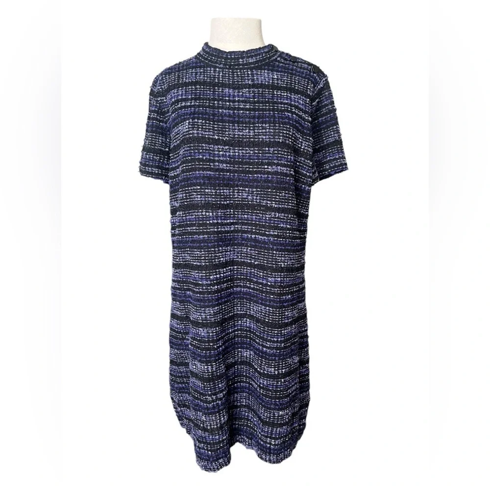 Kate Spade, Tweed Texture Knit Dress, Purple size XLarge.